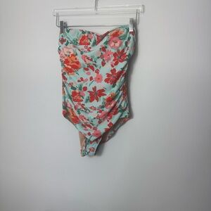 J. Crew blue floral bathing suite size Medium 2068